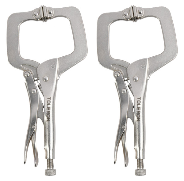 Toleron 280mm Locking Plier C Clamp 2pc Set - TL91517