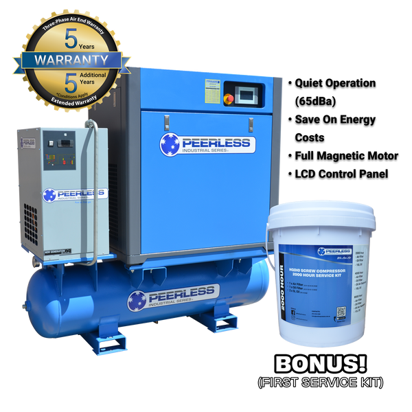 Order In -  Peerless HQD20 Variable SpeedHigh Pressure Rotary Screw Air Compressor Full Feature  - HQD20VSHP-FF