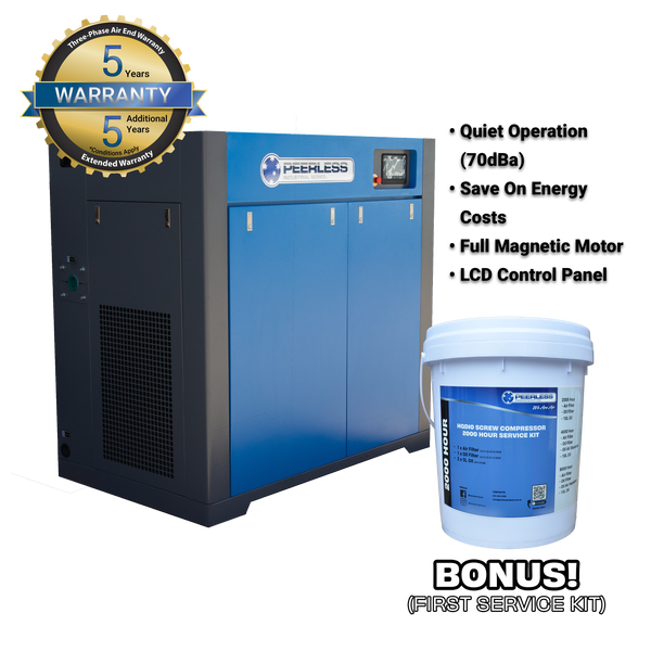 Order In - Peerless HQD75 Variable Speed High Pressure Rotary Air Screw Compressor  - HQD75VSHP