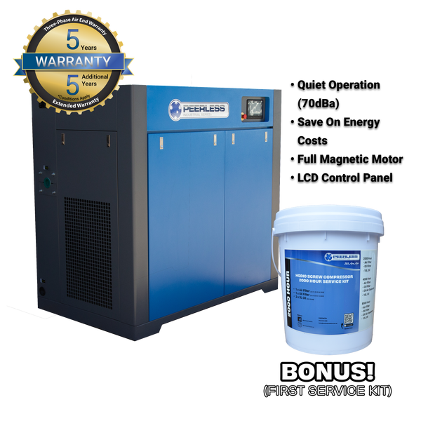 Order In - Peerless HQD120 Variable Speed High Pressure Rotary Screw Air Compressor   - HQD120VSHP