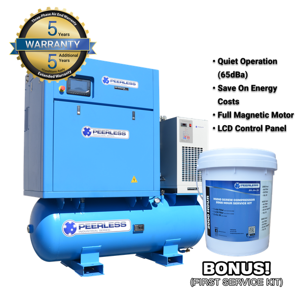Order In - Peerless  HQD20VSHP Full Feature 16 Bar Extreme Pressure Rotary Screw Air Compressor For Laser Cutting - HQD20VSHP-FF-16