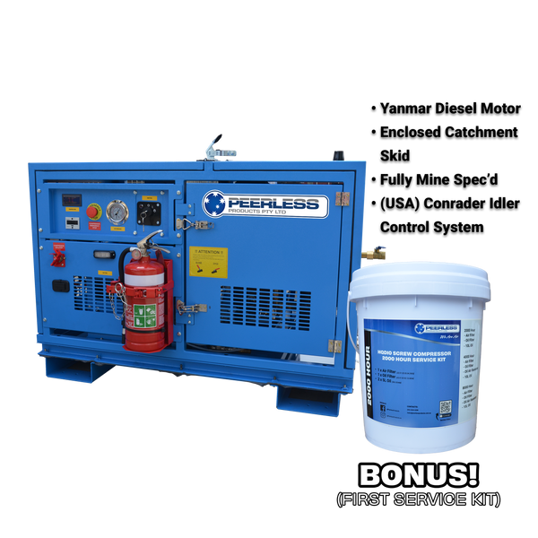 Order In - Peerless  CHARGER-55 Mine Spec Yanmar Diesel Engine Rotary Screw Air Compressor    - CHARGER55-MSPEC
