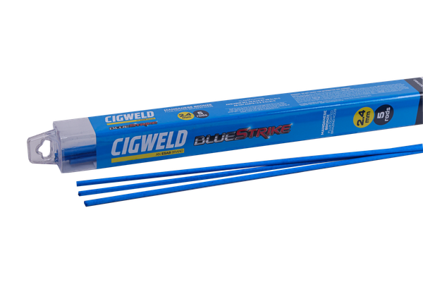 Order In - Cigweld BlueStrike Flux Coated Manganese Bronze 2.4 MM x 500 MM 5 Rods - 323180