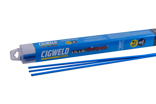 Order In - Cigweld BlueStrike Flux Coated Manganese Bronze 2.4 MM x 500 MM 1 KG - 323181