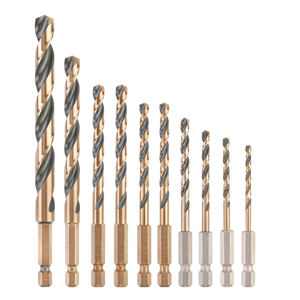 DewaltBlack & Gold  Hex Drill Bit Set 10 Piece - DT20620-QZ