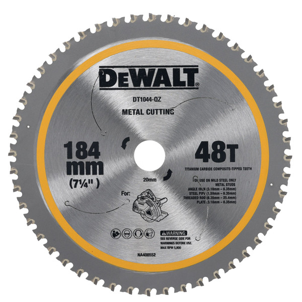 Order In - Dewalt Metal Cutting Saw Blade 184 MM x 48T Suit DCS383 - DT1044-QZ
