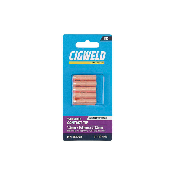 Order In - Cigweld Benard Style Short Contact Tips 1.2 MM - BET7412
