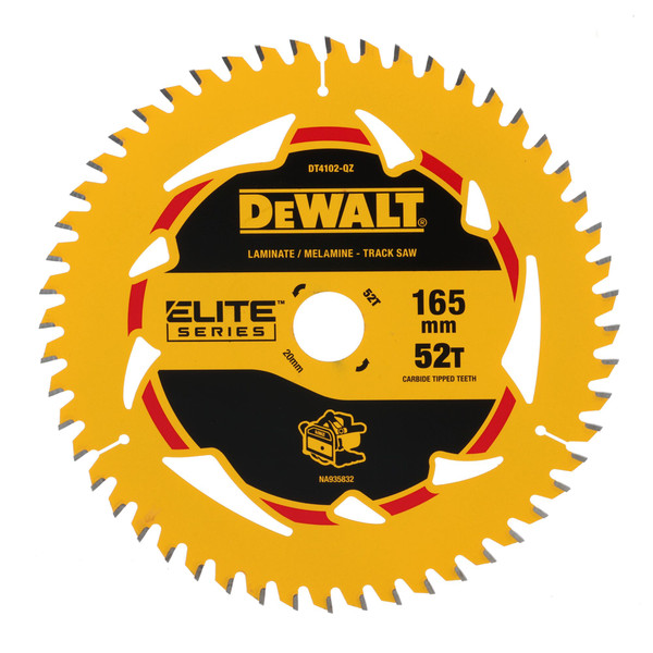 Order In - DeWalt ELITE Laminate & Melamine Plunge Saw Blade 52T 165 MM - DT4102-QZ