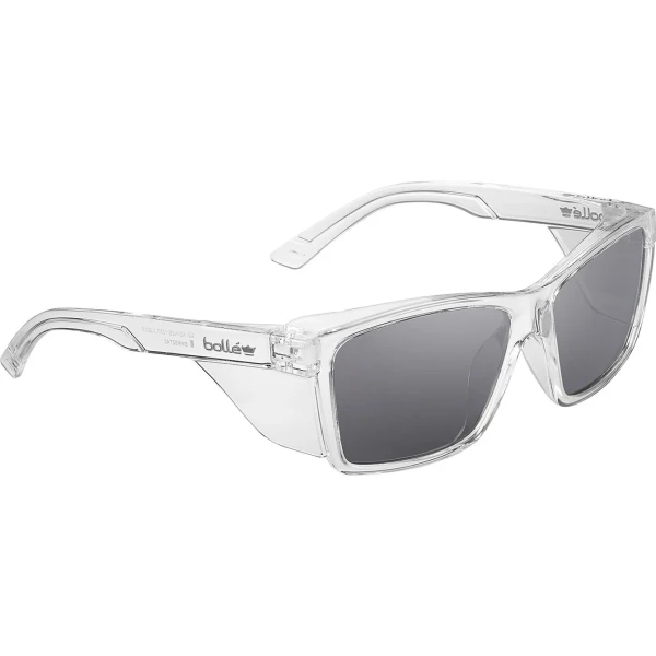 Order In - Bolle Safety STKS 420 Large - Smoke PC Lens - PLATINUM (ASAF) - Crystal PC Temples/Frame - STL42N21A