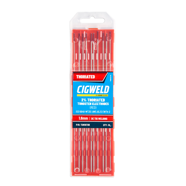 Order In - Cigweld Thoriated TIG Tungsten 2% 1.6 MM x175 MM 10 Pack - TUN16THR