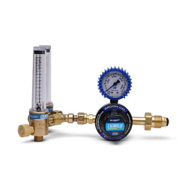 Order In - Cigweld BlueJet Twin Flowmeter & Regulator Kit 30 L/min Gas Type Argon And Argon/CO₂ - 201075