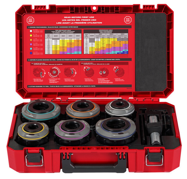 Order In - Milwaukee M18 FUEL™ Cable Stripper Tool  Adjustable Bushing Kit 6 Piece- 4916BKITP