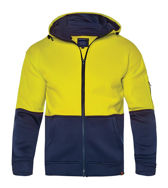 Order In- Workhorse MFL002 Men's Two-Tone High Visibility Anti Pill Fleece - Polyester/Cotton - Yellow/Navy