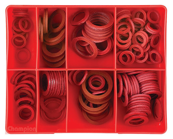 Order In - Champion Fasteners Drain Plug Washer Kit - 143 Piece - Fibre - 18mm to 30mm - CA150 - Champion