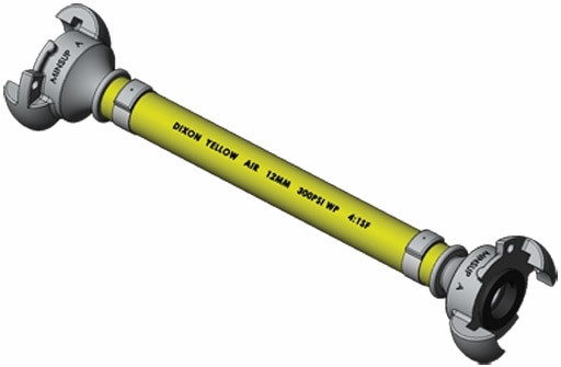Order In -Dixon Hose Assembly - PVC - Comes With Fittings - Yellow - 12mm x 20m - H0101220F
