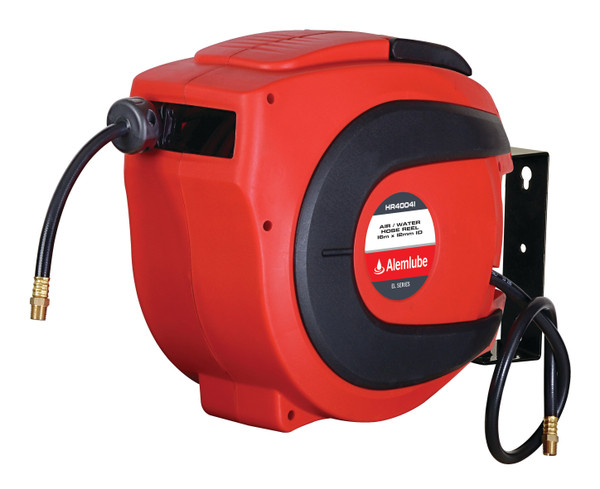 Order In -Alemlube Hose Reel - Air/Water - PVC - BSPT - 300psi - 1/2inch - 16m X 12mm - HR40041