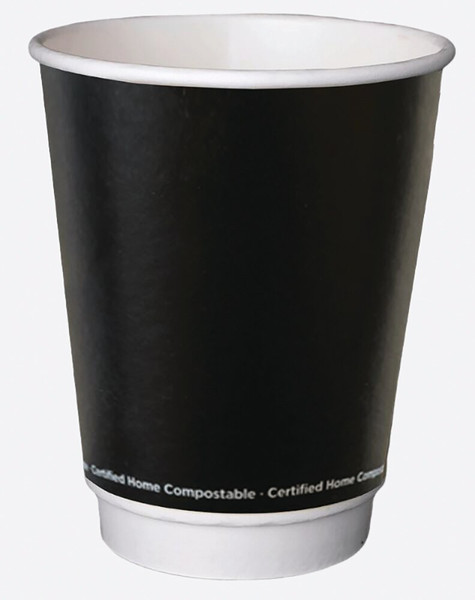 Order In - Detpak - Cup - Double Wall - Hot Beverage - Smooth - Aqueous - Black - 12oz/360ml (Carton of 500)