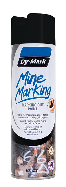 Order In - DY-MARK - Vertical Marking Out Paint - Mine Marking - Aerosol Can - Black - 350g