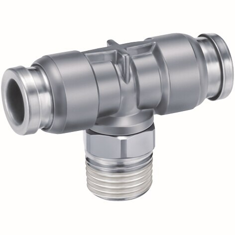 Order In - SMC - Metal Fitting - Male Branch Tee - 6mm x 1/4" - KQB2T06-02S