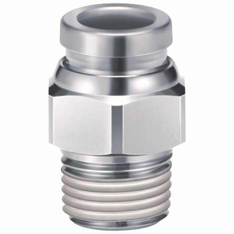 Order In - SMC - SUS316 Fitting - Male Connector - 8mm x 3/8" - KQG2H08-03S