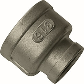 Order In - AAP Socket - Reducer Hexagonal - 316 Stainless Steel - #29 - BSP Female & Female - 1/2inch X 3/8inch - SSS1510
