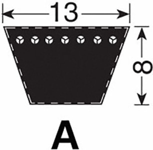 Order In - Continental Vee Belt - A Section - Wrapped Classical - Rubber - ISO 4184 - 1480 x 13 x 8mm - A57 / MET A1480 - 10264189