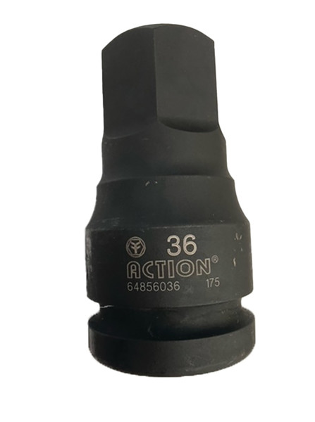 Order In - ACTION - Socket In-Hex Impact - 1" - Square Drive Metric - 36mm - 64856036