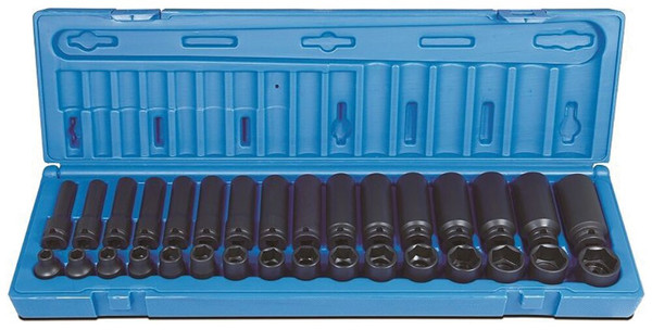 Order In - ACTION 611103201 Impact Socket Set - 3/8" - Standard & Deep - Metric - 32 Piece