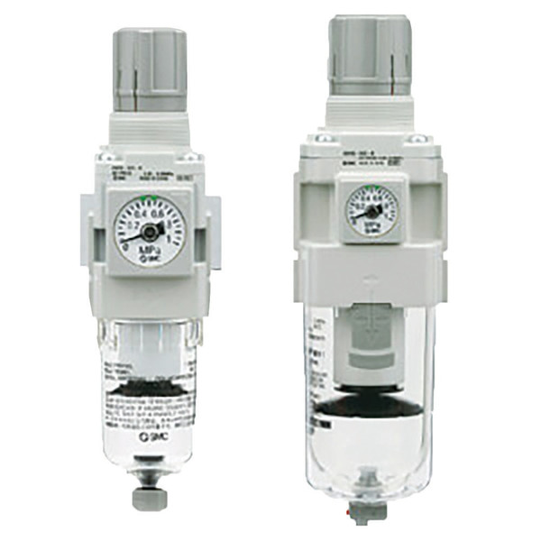 Order In - SMC Filter/Regulator - Aluminium - Normally Open - Drain - Gauge - 3/8inch - AW30K-03DGH-D