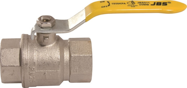 Order In - Ball Valve - Brass - Full Bore - Screw - AGA Certified - F&F - BSPT - 1050 kPa - 32 mm - 1 1/4" - 1-Piece - V32LO