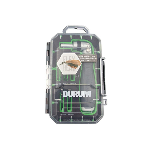 Order In - DURUM DB9706 Ratcheting Flex Head Multidrive Screwdriver Set - 6 Piece
