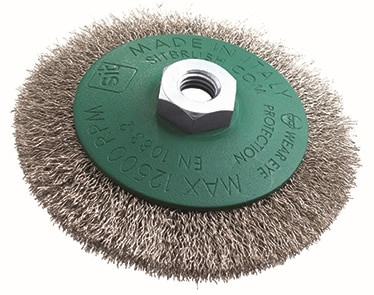 Order In - SIT CO120SS Stainless Steel Crimped Wire Bevel Brush - 120 X 14mm