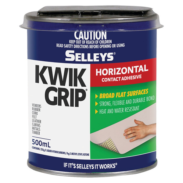 Order In - Selleys 100043 Kwik Grip Horizontal Contact Adhesive - Heat & Water Resistant - Tan - Can - 500ml