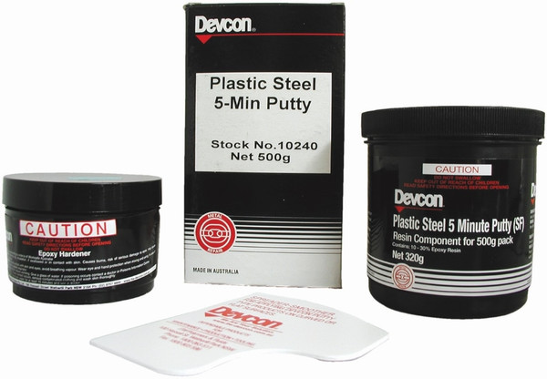 Order In - Devcon D10250 - Epoxy 5 Minute Putty (SF) - Plastic Steel - Dark Grey - 250g