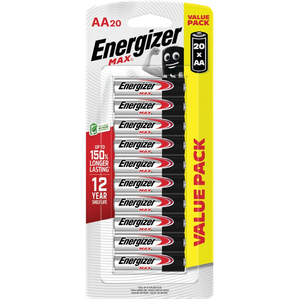 Order In - Energizer E301024100 - Max Alkaline Battery AA - 20 Value Pack