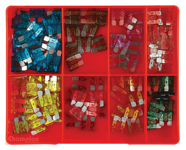 Order In - Champion Fasteners Blade Fuse Kit - Automobile - 3 to 30 A - 110 Pieces - CA110 - Champion
