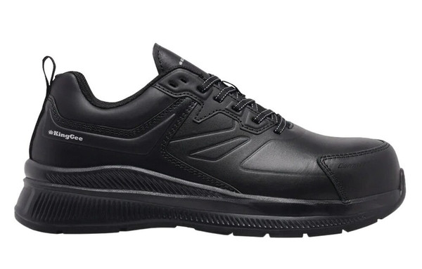 Order In - King Gee K26495 Hyper-Tec Mens Sport Safety Shoes - Composite Toe - Leather - Black - 11