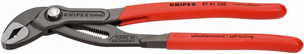 Order In - Water Pump Plier - Hightech - Box Joint - Chrome Vanadium Steel - Non Slip Plastic Coated - 125 mm Length - Cobra® - Knipex