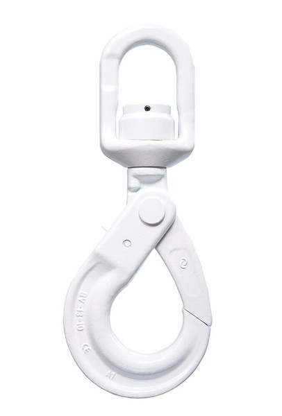 Order In - Bullivants Grade 100 Swivel Hook - Self Locking - Ball Bearing - White - 8mm