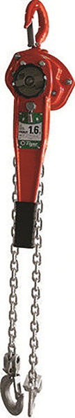 Order In - Tiger By Bullivants Lever Block - With Overload Protection - Hol - Red - 1.6t x 1.5m