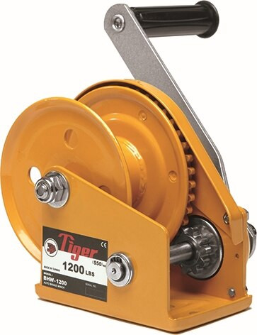 Order In - Tiger By Bullivants Load Brake - Hand Winch - Fitted With Wire Rope - Compact - Yellow - 820kg