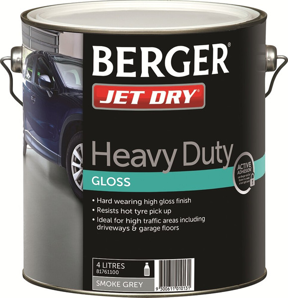Order In - BERGER - Jet Dry - Concrete Paving Paint - Heavy Duty - Grey - 4L