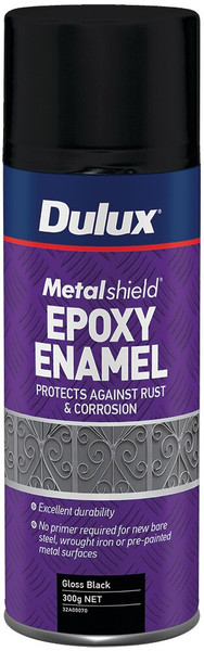 Order In - Dulux - Metalshield - Epoxy Enamel Paint - Aerosol - Gloss - Black - 300g