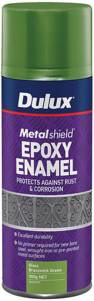 Order In - Dulux - Metalshield - Epoxy Enamel Paint - Aerosol - Gloss - Brown/Green - 300g
