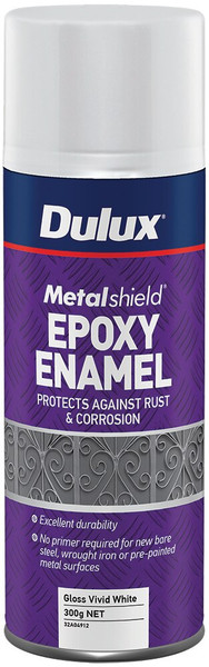 Order In - Dulux - Metalshield - Epoxy Enamel Paint - Aerosol - Gloss - White - 300g