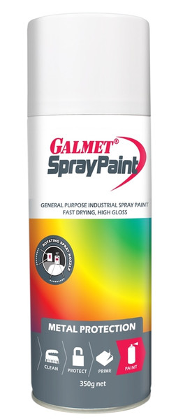 Order In - Galmet ® GSPWA350 SprayPaint Enamel Aerosol- White Gloss - 350g