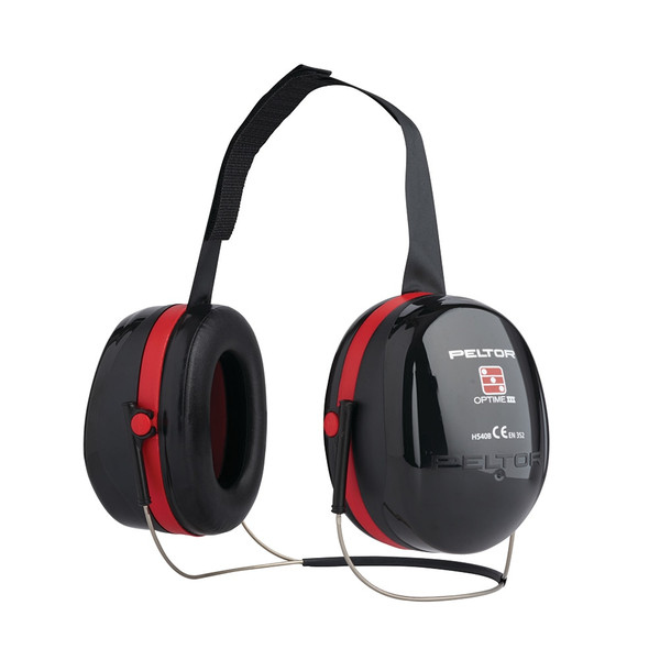 Order In - 3M Peltor Optime III H540B 7100242352 Earmuffs - Double Casing - Neckband - Class 5 - 34dB - Black/Red