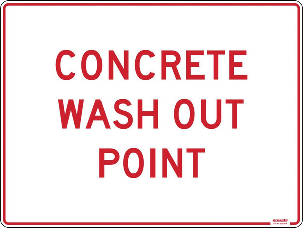 Order In - PROSAFE Construction Sign - Notice - Concrete Wash Out Point - Polypropylene - 600mm x 450mm