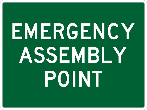 Order In - PROSAFE Construction Sign - Informational - Emergency Assembly Point - Polypropylene - 600mm x 450mm