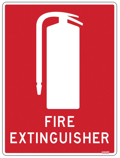 Order In - PROSAFE Construction Sign - Fire Equipment - Fire Extinguisher - Polypropylene - 600mm x 450mm